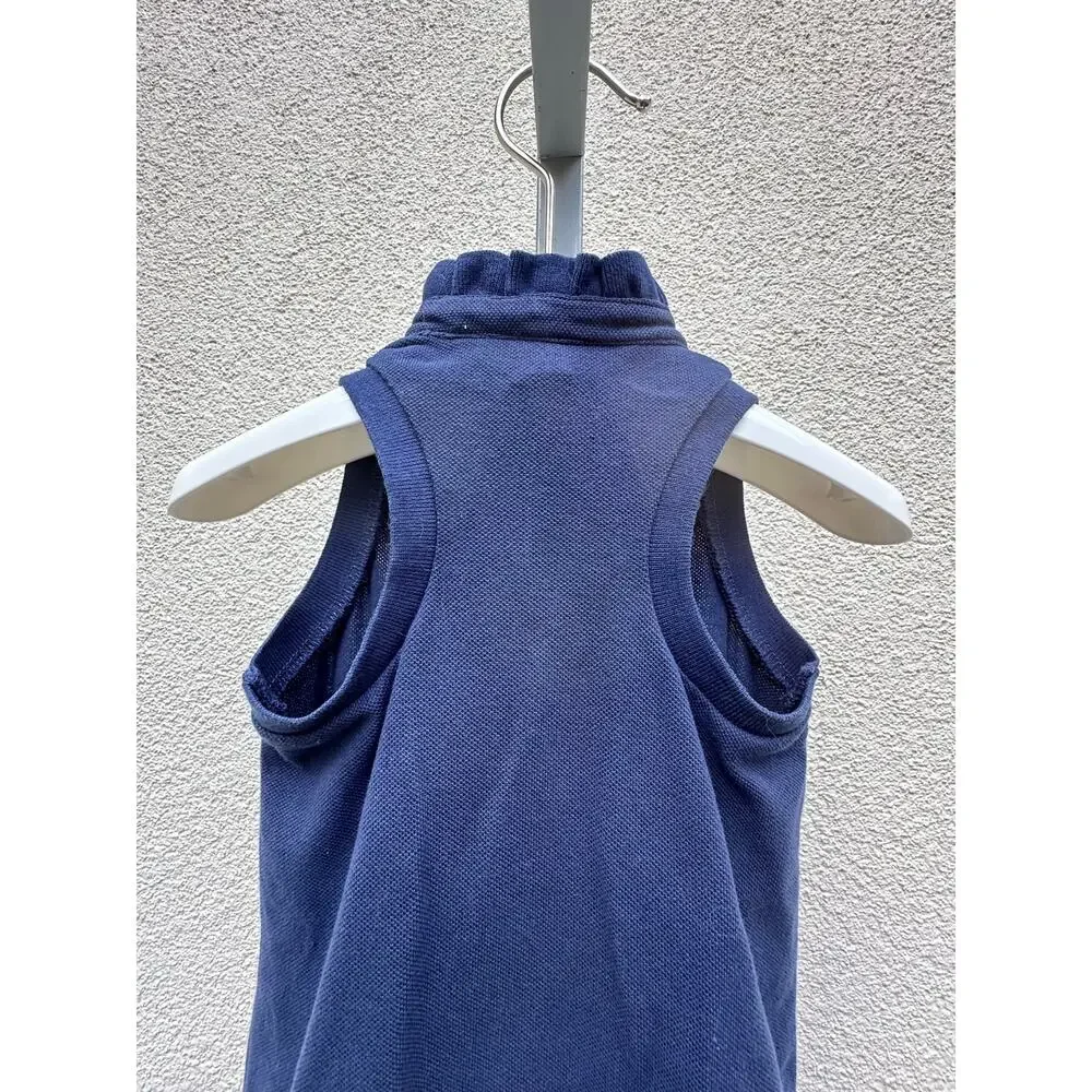 Polo Ralph Lauren Pique Sleeveless Ruffle Dress Baby Size 2T, Blue